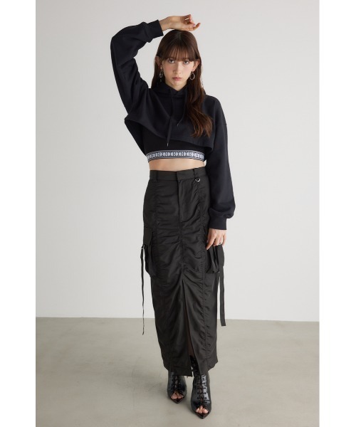 rienda(リエンダ)の「クロップドフーディースウェットトップス 春服(スウェット・レディース・アイボリー/ブラック/ピンク・FREE)」の20枚目の写真