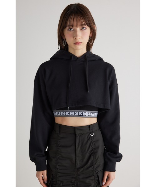 セール】クロップドフーディースウェットトップス 春服