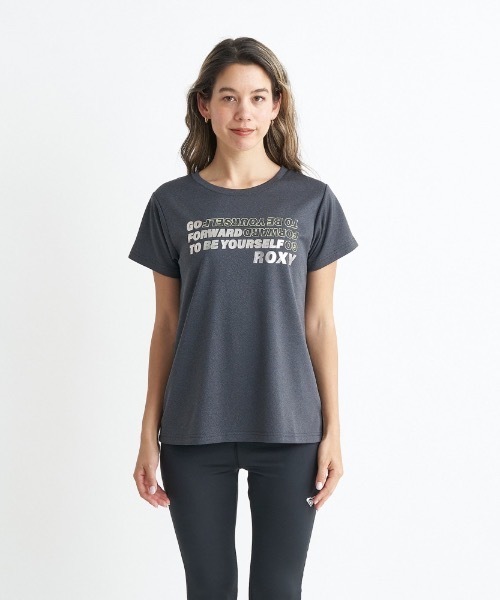 ROXY(ロキシー)の「BE YOURSELF/ロキシー速乾UVカット付きボックスシルエットフィットネスカットソー(Tシャツ/カットソー・レディース・ミント/ホワイト/グレー/ブラック・LARGE/MEDIUM/SMALL)」の3枚目の写真