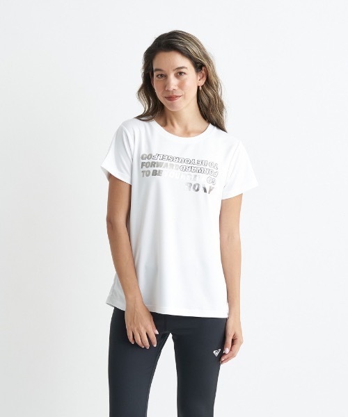 ROXY(ロキシー)の「BE YOURSELF/ロキシー速乾UVカット付きボックスシルエットフィットネスカットソー(Tシャツ/カットソー・レディース・ミント/ホワイト/グレー/ブラック・LARGE/MEDIUM/SMALL)」の1枚目の写真