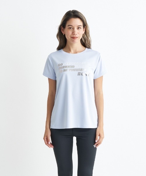ROXY(ロキシー)の「BE YOURSELF/ロキシー速乾UVカット付きボックスシルエットフィットネスカットソー(Tシャツ/カットソー・レディース・ミント/ホワイト/グレー/ブラック・LARGE/MEDIUM/SMALL)」の5枚目の写真