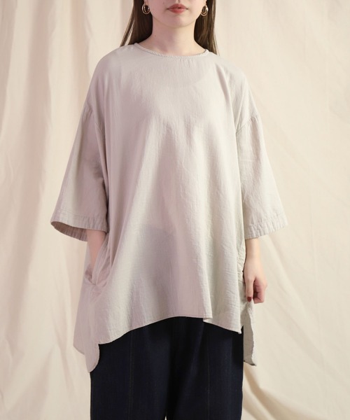 Brocante（ブロカント）の「[Brocante / ブロカント] 80sダブルガーゼグランマンシュシャツ（シャツ/ブラウス・レディース・ロイヤルブルー/ライトベージュ/チャコールグレー/ホワイト・2）」の7枚目の写真