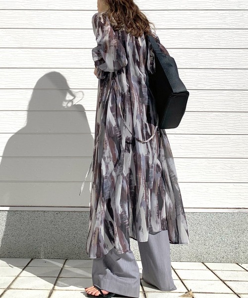 Q(キュー)の「ドローイングマキシワンピース(ワンピース・レディース・ブラック系その他/ブラウン系その他・MEDIUM)」の1枚目の写真