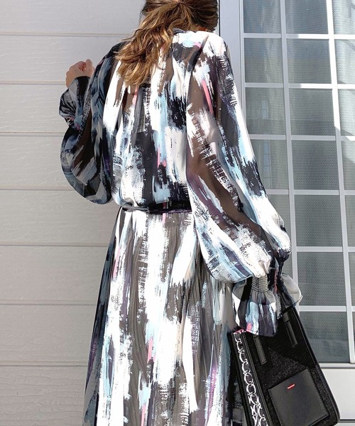 Q(キュー)の「ドローイングマキシワンピース(ワンピース・レディース・ブラック系その他/ブラウン系その他・MEDIUM)」の8枚目の写真