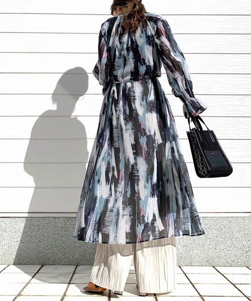 Q(キュー)の「ドローイングマキシワンピース(ワンピース・レディース・ブラック系その他/ブラウン系その他・MEDIUM)」の15枚目の写真