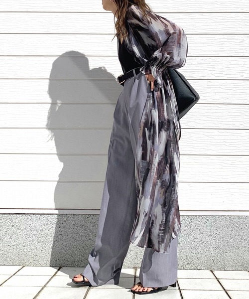 Q(キュー)の「ドローイングマキシワンピース(ワンピース・レディース・ブラック系その他/ブラウン系その他・MEDIUM)」の12枚目の写真