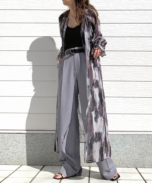 Q(キュー)の「ドローイングマキシワンピース(ワンピース・レディース・ブラック系その他/ブラウン系その他・MEDIUM)」の11枚目の写真