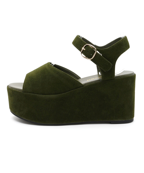 WEGO（ウィゴー）の「WEGO/スエード厚底サンダル（サンダル・レディース・キャメル/ブラック/カーキ・LARGE/MEDIUM）」の14枚目の写真