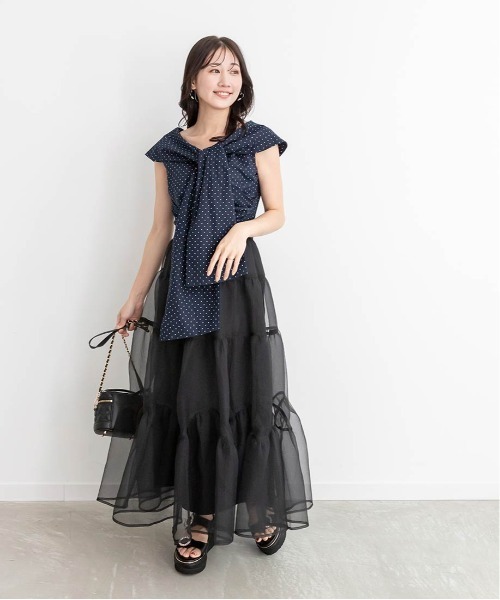 RANDA（ランダ）の「オーガンジーボリュームスカート（スカート・レディース・ピンク/グレー/ブラック・0/1）」の7枚目の写真