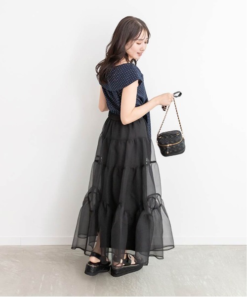 RANDA（ランダ）の「オーガンジーボリュームスカート（スカート・レディース・ピンク/グレー/ブラック・0/1）」の8枚目の写真