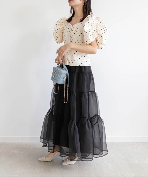 RANDA（ランダ）の「オーガンジーボリュームスカート（スカート・レディース・ピンク/グレー/ブラック・0/1）」の10枚目の写真