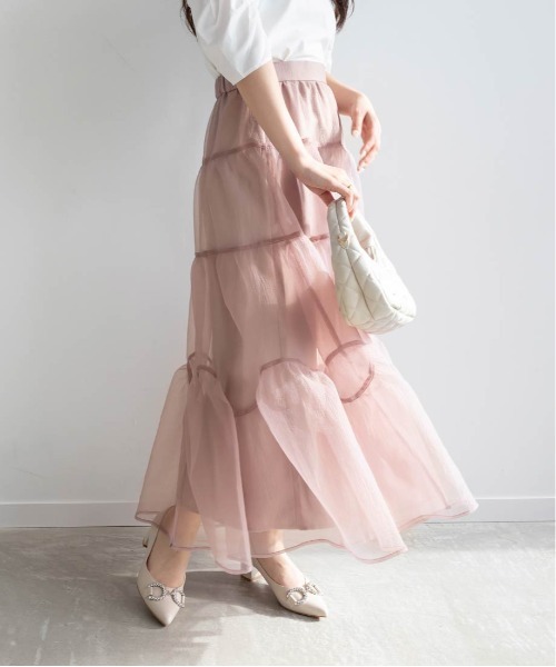 RANDA（ランダ）の「オーガンジーボリュームスカート（スカート・レディース・ピンク/グレー/ブラック・0/1）」の11枚目の写真