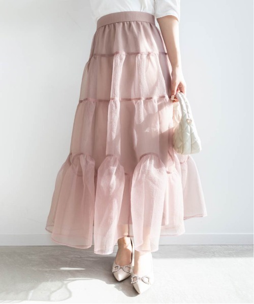 RANDA（ランダ）の「オーガンジーボリュームスカート（スカート・レディース・ピンク/グレー/ブラック・0/1）」の14枚目の写真