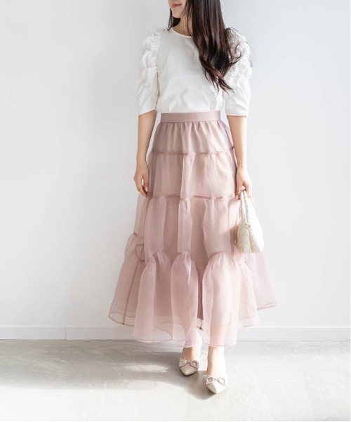 RANDA（ランダ）の「オーガンジーボリュームスカート（スカート・レディース・ピンク/グレー/ブラック・0/1）」の15枚目の写真