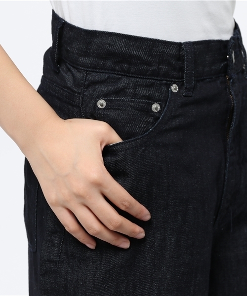 CIAOPANIC（チャオパニック）の「【Ciaopanic】　リネン混ワイドデニムPTS（デニムパンツ・レディース・ネイビー/インディゴブルー・SMALL/MEDIUM）」の4枚目の写真