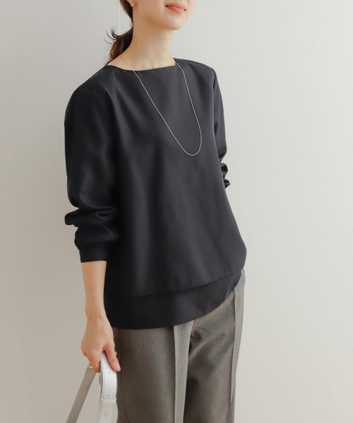 URBAN RESEARCH DOORS（アーバンリサーチドアーズ）の「『UR TECH Smart Linen Touch』レイヤードブラウス（シャツ/ブラウス・レディース・ベージュ系その他/ピンク/ネイビー・MEDIUM）」の15枚目の写真