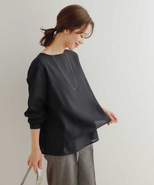 URBAN RESEARCH DOORS（アーバンリサーチドアーズ）の「『UR TECH Smart Linen Touch』レイヤードブラウス（シャツ/ブラウス・レディース・ベージュ系その他/ピンク/ネイビー・MEDIUM）」の19枚目の写真