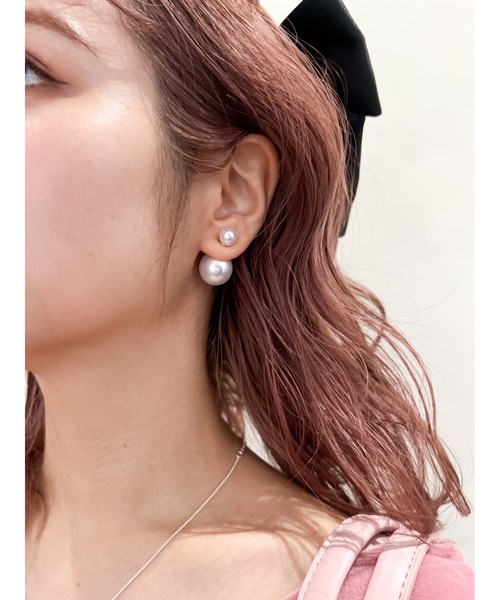 JUMELLE（ジュメロ）の「pair pearl pierce（ピアス（両耳用）・レディース・ホワイト/シルバー・FREE）」の2枚目の写真