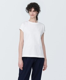 無印良品 | 婦人　天竺編みフレンチスリーブＴシャツ（クルーネック）(Tシャツ/カットソー)