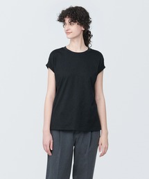 無印良品 | 婦人　天竺編みフレンチスリーブＴシャツ（クルーネック）(Tシャツ/カットソー)