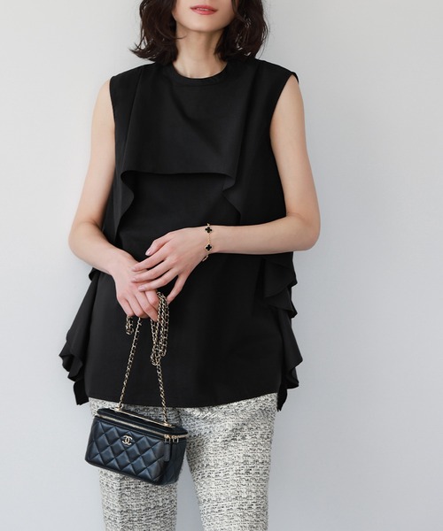 新品】DSQUARED2 定価11万☆フリルブラウス シャツ ノースリーブ 