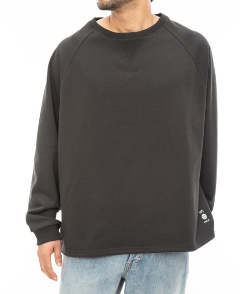 RVCA(ルーカ)の「RVCA メンズ ALL TIME TERRY CREW トレーナー 【2024年春夏モデル】/ルーカワンポイントスウェットトレーナー(スウェット・メンズ・アイボリー/ブラック/パープル・LARGE/MEDIUM/SMALL)」の1枚目の写真