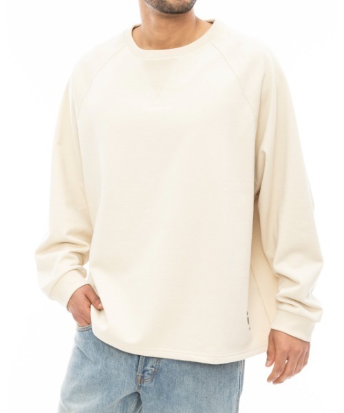 新品 RVCA 配色トレーナー ベージュ×ホワイト セール】RVCA メンズ ALL TIME TERRY CREW トレーナー 【2024年春夏