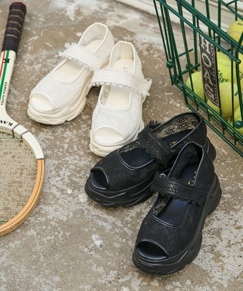 F i.n.t(フィント)の「レース使いスニーカーサンダル(スニーカー・レディース・ブラック/オフホワイト・M/S/L)」の21枚目の写真