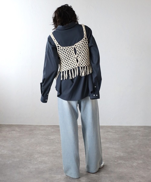 COMMRE（コムル）の「【前後2WAY】フリンジニットビスチェ（ニット/セーター・レディース・アイボリー/ブラック・FREE）」の17枚目の写真