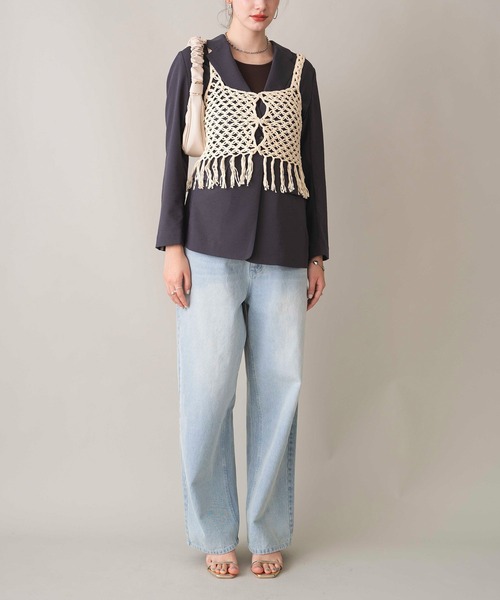 anuke フリンジニットビスチェ グレー anuke フリンジニットビスチェ グレー ànuke - Fringe Knit