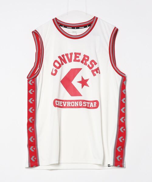 CONVERSE(コンバース)の「コンバース CS TAPE NS_(タンクトップ・メンズ・グレー/ブラック/ホワイト×グリーン/ホワイト×レッド・L/LL/M)」の2枚目の写真