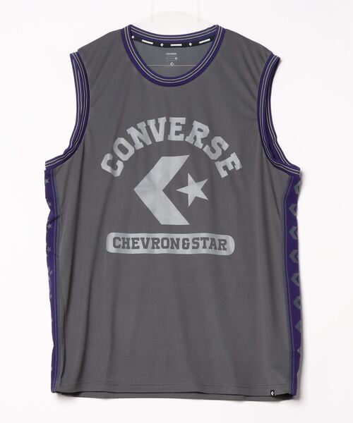 CONVERSE(コンバース)の「コンバース CS TAPE NS_(タンクトップ・メンズ・グレー/ブラック/ホワイト×グリーン/ホワイト×レッド・L/LL/M)」の1枚目の写真