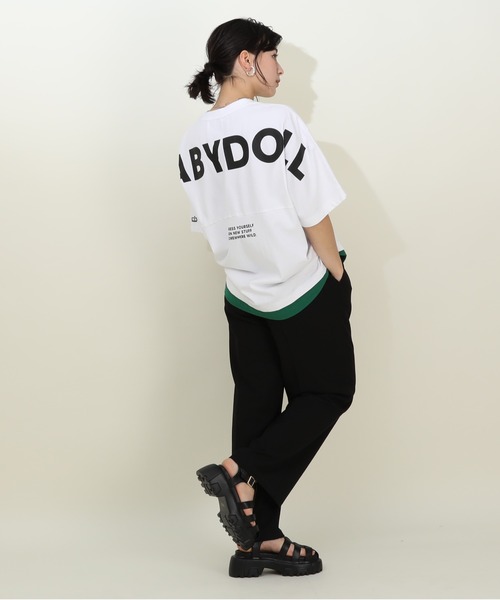 BABYDOLL(ベビードール)の「バックロゴレイヤード Tシャツ 9525A(Tシャツ/カットソー・レディース・ホワイト/ブラック・M/L)」の7枚目の写真
