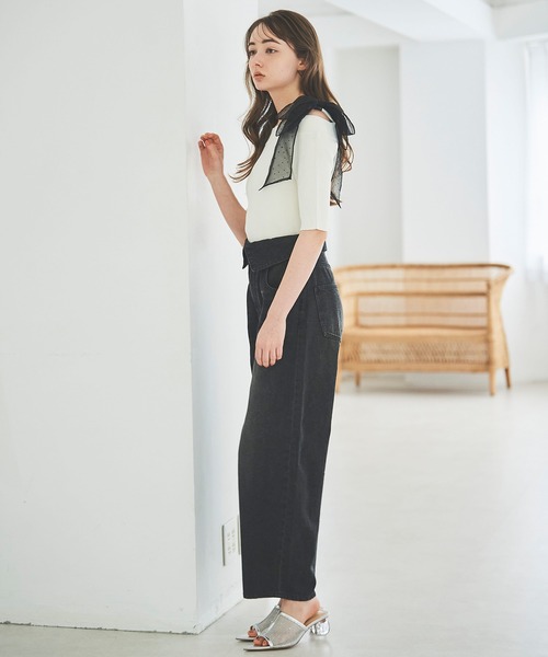31 Sons de mode(トランテアン ソン ドゥ モード)の「カーブデニムパンツ(デニムパンツ・レディース・ブルー/ブラック・36/38)」の7枚目の写真