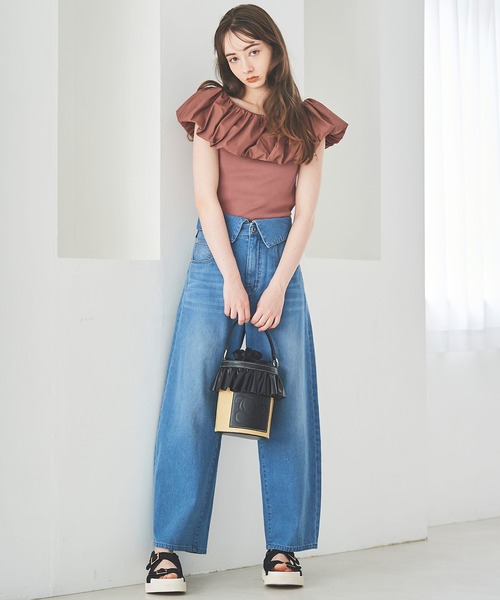 31 Sons de mode(トランテアン ソン ドゥ モード)の「カーブデニムパンツ(デニムパンツ・レディース・ブルー/ブラック・36/38)」の9枚目の写真