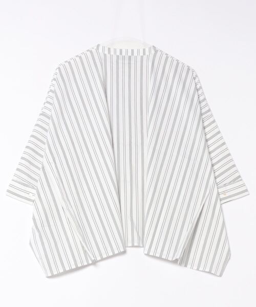 Settimissimo（セッティミッシモ）の「ノーカラー スクエア-ドロップ 比翼 ブラウス（シャツ/ブラウス・レディース・ホワイト×ブラック/オフホワイト・FREE）」の13枚目の写真