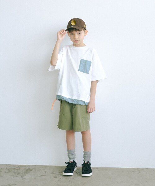 green label relaxing(グリーンレーベルリラクシング)の「TJ コンビポケット Tシャツ 140cm-160cm(Tシャツ/カットソー・キッズ・ライトブルー/ブラック/オフホワイト・140cm/150cm/160cm)」の4枚目の写真