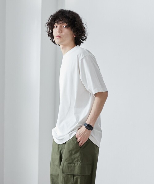 coen（コーエン）の「【WEB限定】【WELLTECT】ベーシックシンプルTシャツ（Tシャツ/カットソー・メンズ・ホワイト/ライトグレー/ネイビー/ダークグレー/ブラック/ベージュ/ロイヤルブルー・S/M/L/XL）」の8枚目の写真