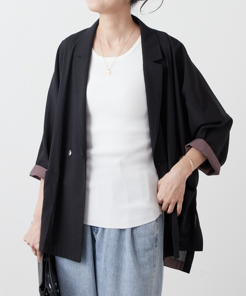 BEARDSLEY（ビアズリー）の「裾ラウンドリブタンク（タンクトップ・レディース・ライトグレー/ホワイト/ブラック・FREE）」の2枚目の写真