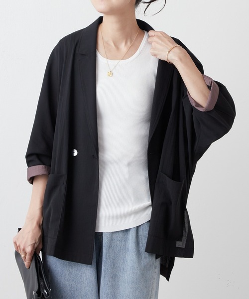 BEARDSLEY（ビアズリー）の「裾ラウンドリブタンク（タンクトップ・レディース・ライトグレー/ホワイト/ブラック・FREE）」の4枚目の写真