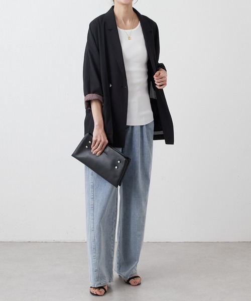 BEARDSLEY（ビアズリー）の「裾ラウンドリブタンク（タンクトップ・レディース・ライトグレー/ホワイト/ブラック・FREE）」の5枚目の写真