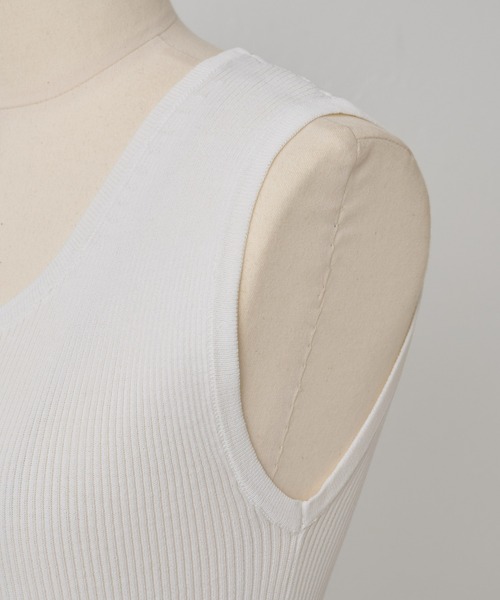 BEARDSLEY（ビアズリー）の「裾ラウンドリブタンク（タンクトップ・レディース・ライトグレー/ホワイト/ブラック・FREE）」の21枚目の写真