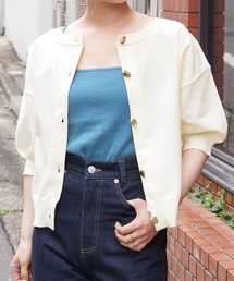 tiptop | ハートボタン2way半袖カーディガン(カーディガン/ボレロ)