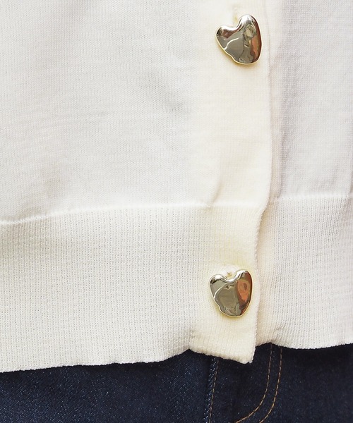 tiptop(ティップトップ)の「ハートボタン2way半袖カーディガン(カーディガン/ボレロ・レディース・ピンク/ブラック系その他/アイボリー/ブラック/サックスブルー・FREE)」の16枚目の写真