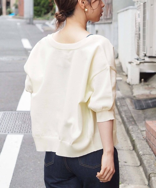 tiptop(ティップトップ)の「ハートボタン2way半袖カーディガン(カーディガン/ボレロ・レディース・ピンク/ブラック系その他/アイボリー/ブラック/サックスブルー・FREE)」の10枚目の写真