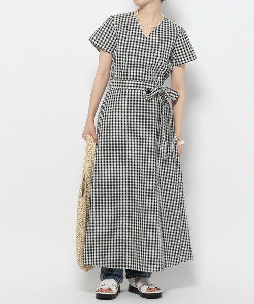 GLOBAL WORK(グローバルワーク)の「高山直子さんコラボ/カシュクールワンピ半袖/EiiS/991922(ワンピース・レディース・ブラック系その他/パープル系その他5・X-SMALL/SMALL)」の14枚目の写真