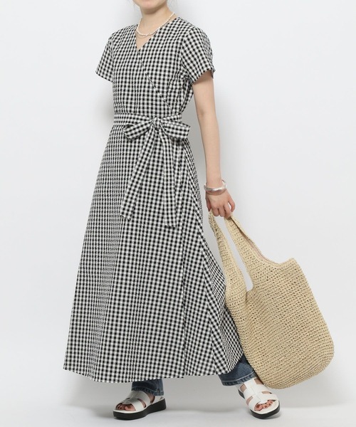 GLOBAL WORK(グローバルワーク)の「高山直子さんコラボ/カシュクールワンピ半袖/EiiS/991922(ワンピース・レディース・ブラック系その他/パープル系その他5・X-SMALL/SMALL)」の15枚目の写真