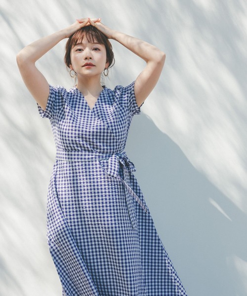 GLOBAL WORK(グローバルワーク)の「高山直子さんコラボ/カシュクールワンピ半袖/EiiS/991922(ワンピース・レディース・ブラック系その他/パープル系その他5・X-SMALL/SMALL)」の9枚目の写真