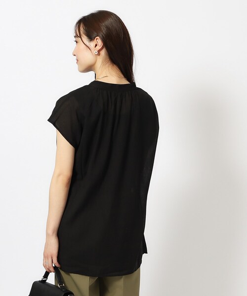 DRESKIP（ドレスキップ）の「◆【無理せずキレイ】レーヨン麻スキッパーブラウス（シャツ/ブラウス・レディース・ベージュ/グリーン系/イエロー系その他/ブラック/パープル・04/03/02）」の16枚目の写真