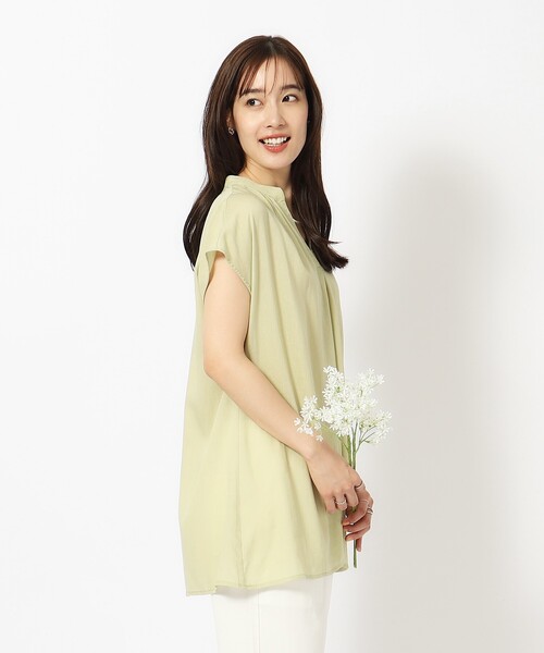 DRESKIP（ドレスキップ）の「◆【無理せずキレイ】レーヨン麻スキッパーブラウス（シャツ/ブラウス・レディース・ベージュ/グリーン系/イエロー系その他/ブラック/パープル・04/03/02）」の20枚目の写真